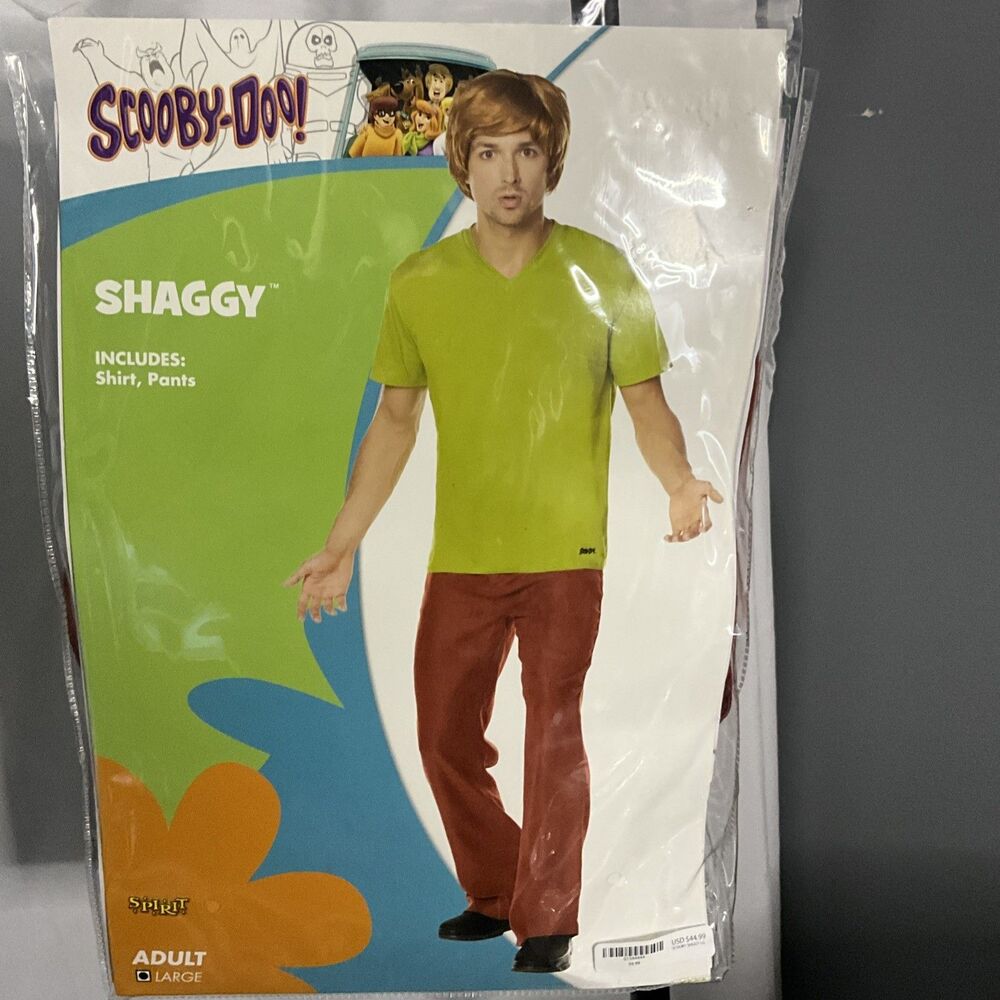 Spirit Halloween Scooby-Doo Shaggy Adult Large Costume Shirt Pants WB